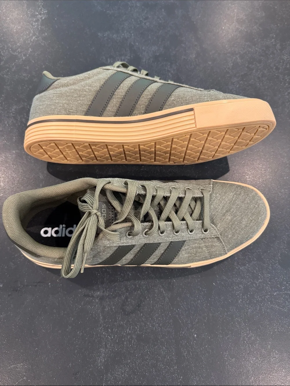 adidas Men's Olive/Black Low-Top Sneakers with Gum Sole
